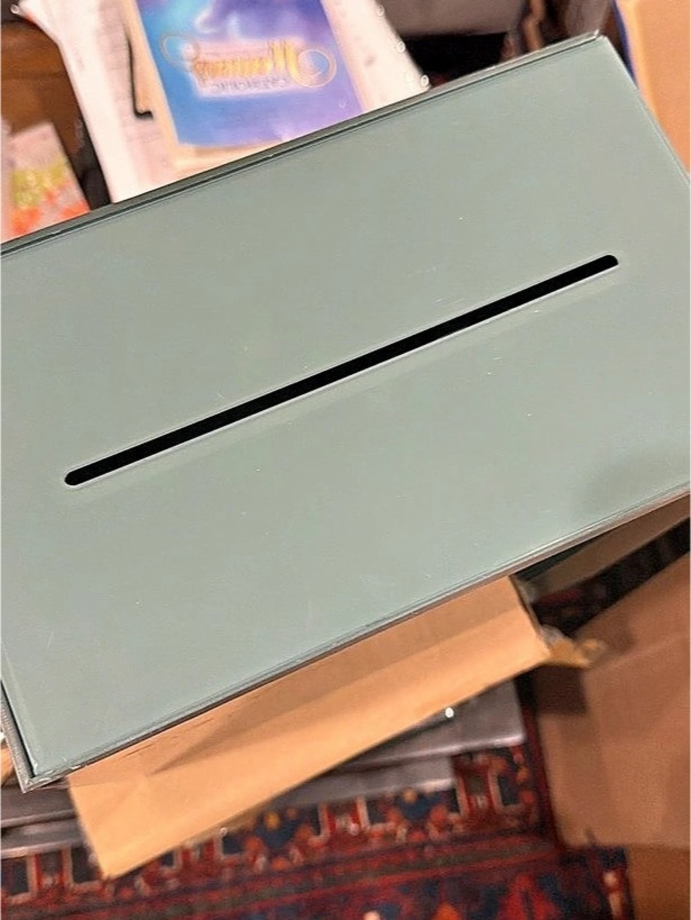 Blue green wedding card box